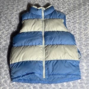 Blue/ white reversible puffy vest